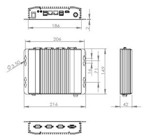 4G DDR4 Memory Fanless Box PC / Embedded Промышленный компьютер HLZ-B311M-J1900