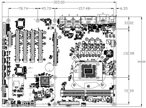Intel H110 Материнская плата промышленного ПК Ddr4 6 Com 3 Lan 1×PCIE X16 2×PCIE X4 4×PCI
